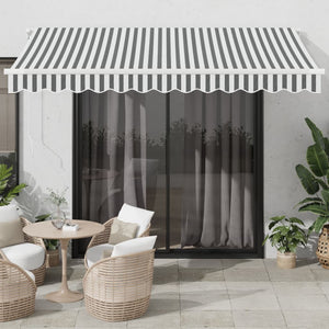 vidaXL Automatic Awning with LED Anthracite & White 350x250 cm