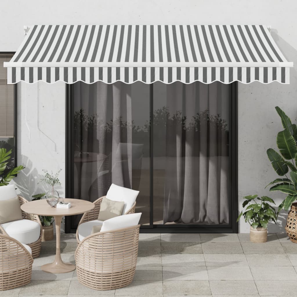 vidaXL Automatic Awning with LED Anthracite & White 350x250 cm
