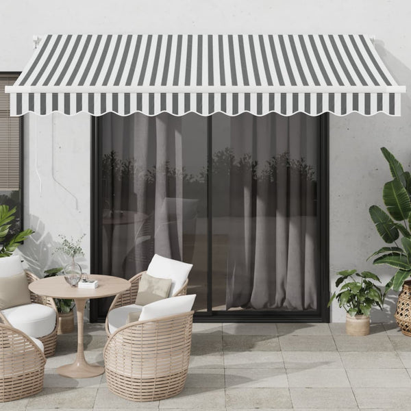 vidaXL Automatic Awning with LED Anthracite & White 350x250 cm