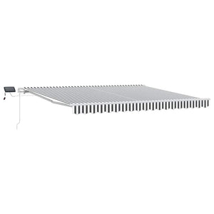 vidaXL Manual Awning with LED Anthracite & White 400x300 cm