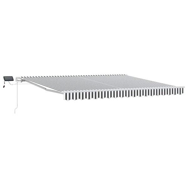 vidaXL Manual Awning with LED Anthracite & White 400x300 cm