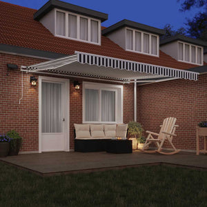 vidaXL Manual Awning with LED Anthracite & White 400x300 cm