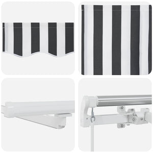 vidaXL Manual Awning with LED Anthracite & White 400x300 cm
