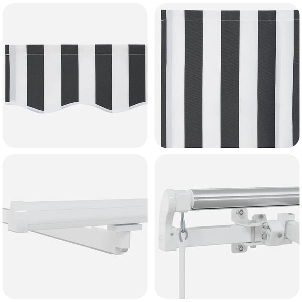 vidaXL Manual Awning with LED Anthracite & White 400x300 cm