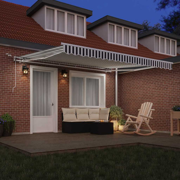 vidaXL Awning Automatic with LED Anthracite & White 400x300 cm