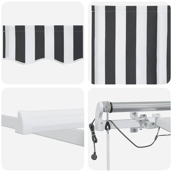 vidaXL Awning Automatic with LED Anthracite & White 400x300 cm