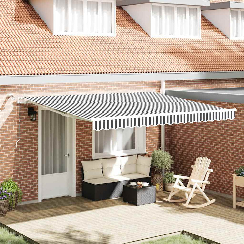 vidaXL Awning Automatic with LED Anthracite & White 400x300 cm