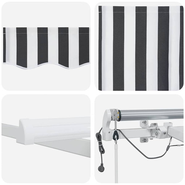 vidaXL Automatic Awning with LED Anthracite & White 450x300 cm