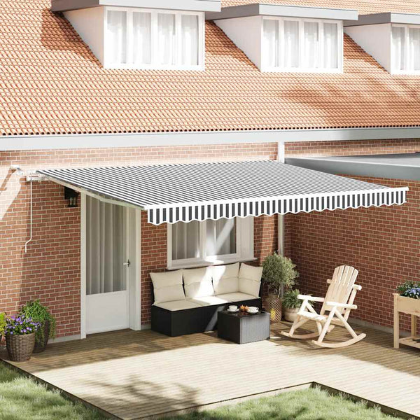 vidaXL Automatic Awning with LED Anthracite & White 450x300 cm