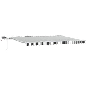 vidaXL Manual Awning with LED Anthracite & White 500x300 cm