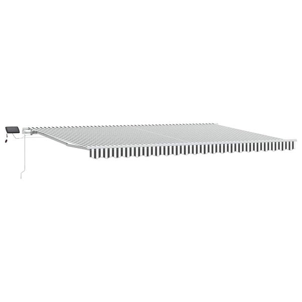 vidaXL Manual Awning with LED Anthracite & White 500x300 cm