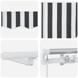 vidaXL Manual Awning with LED Anthracite & White 500x300 cm