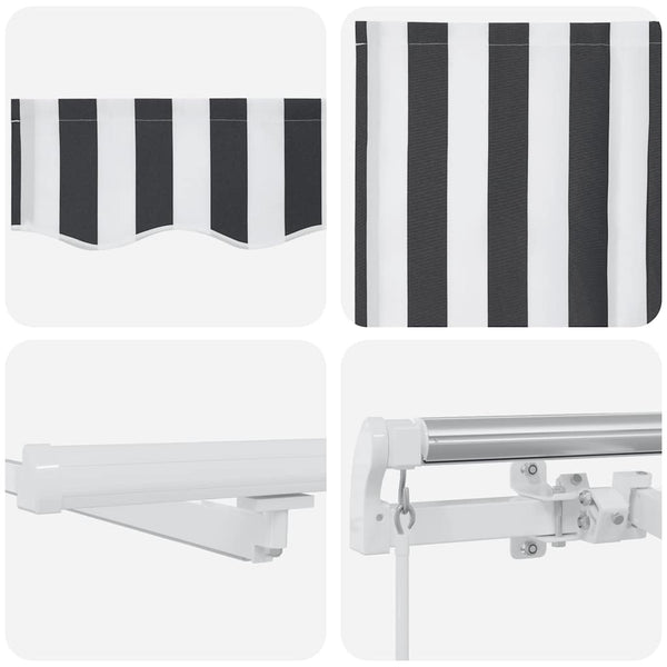 vidaXL Manual Awning with LED Anthracite & White 500x300 cm