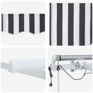 vidaXL Automatic Awning with LED Anthracite & White 500x300 cm