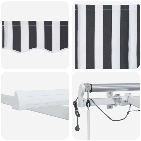 vidaXL Automatic Awning with LED Anthracite & White 500x300 cm