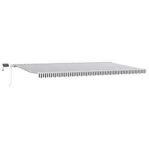 vidaXL Manual Awning with LED Anthracite & White 600x300 cm