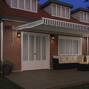 vidaXL Manual Awning with LED Anthracite & White 600x300 cm