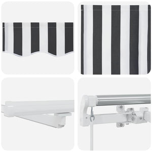 vidaXL Manual Awning with LED Anthracite & White 600x300 cm