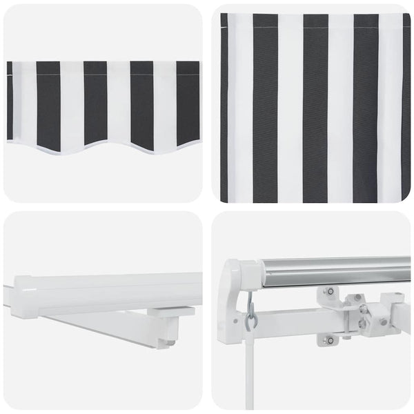 vidaXL Manual Awning with LED Anthracite & White 600x300 cm