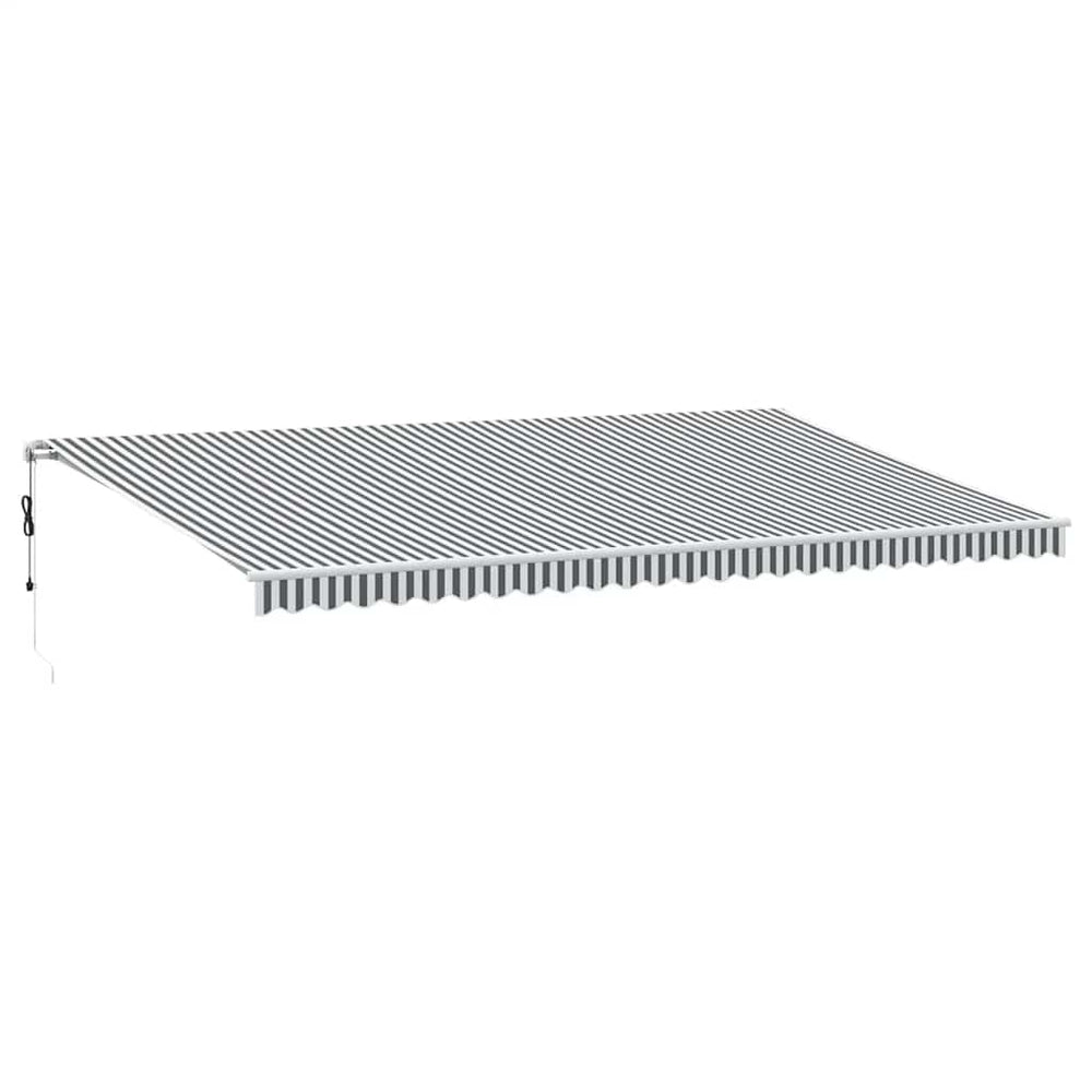 vidaXL Automatic Awning with LED Anthracite & White 600x300 cm