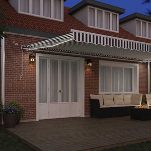 vidaXL Automatic Awning with LED Anthracite & White 600x300 cm