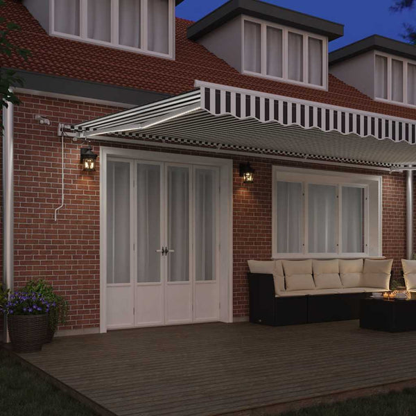 vidaXL Automatic Awning with LED Anthracite & White 600x300 cm