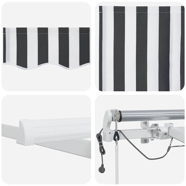 vidaXL Automatic Awning with LED Anthracite & White 600x300 cm