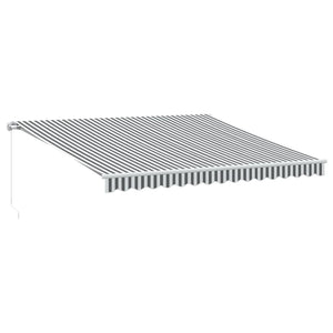 vidaXL Manual Awning with LED Anthracite & White 400x350 cm