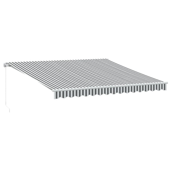 vidaXL Manual Awning with LED Anthracite & White 400x350 cm