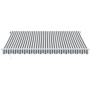 vidaXL Manual Awning with LED Anthracite & White 400x350 cm