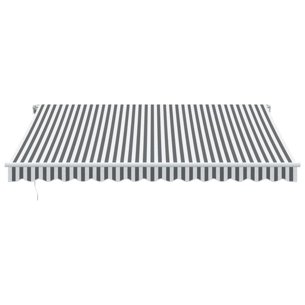 vidaXL Manual Awning with LED Anthracite & White 400x350 cm