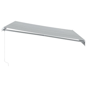 vidaXL Manual Awning with LED Anthracite & White 400x350 cm