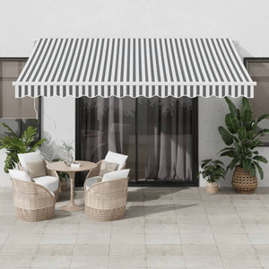 vidaXL Automatic Awning Anthracite & White 400x350 cm
