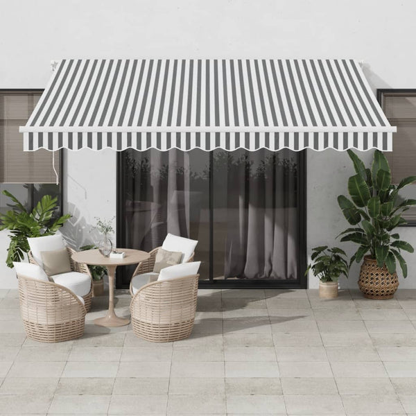 vidaXL Automatic Awning Anthracite & White 400x350 cm