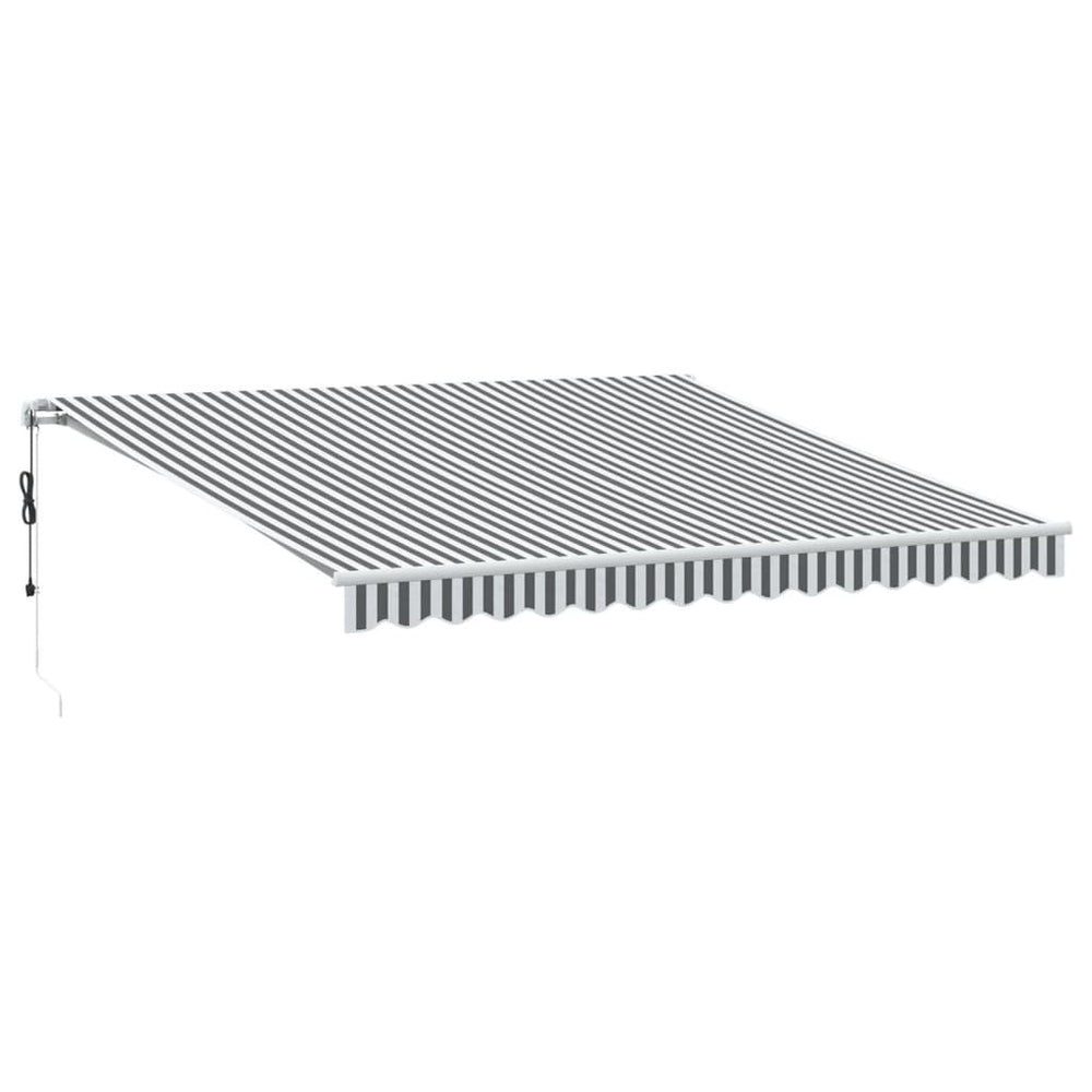 vidaXL Automatic Awning with LED Anthracite & White 400x350 cm