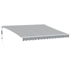 vidaXL Automatic Awning with LED Anthracite & White 400x350 cm