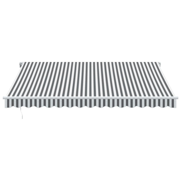 vidaXL Automatic Awning with LED Anthracite & White 400x350 cm