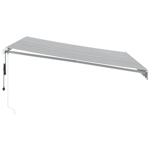 vidaXL Automatic Awning with LED Anthracite & White 400x350 cm