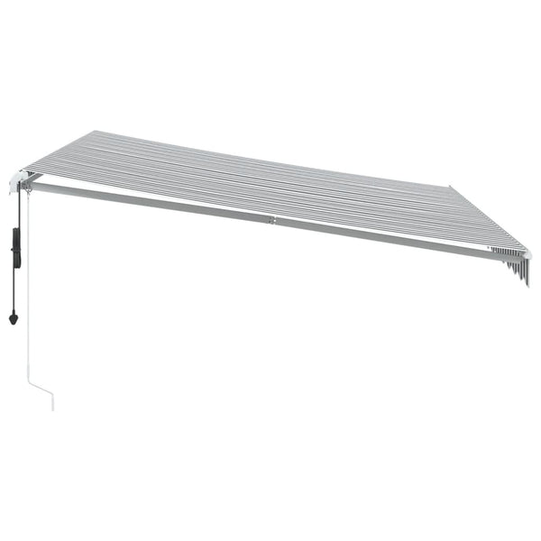 vidaXL Automatic Awning with LED Anthracite & White 400x350 cm