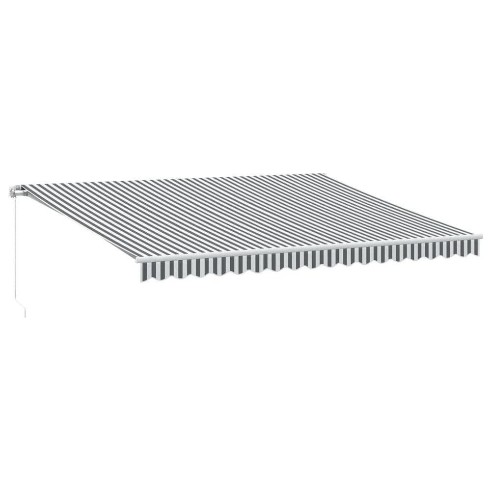 vidaXL Manual Awning with LED Anthracite & White 450x350 cm
