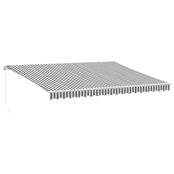 vidaXL Manual Awning with LED Anthracite & White 450x350 cm