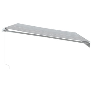 vidaXL Manual Awning with LED Anthracite & White 450x350 cm