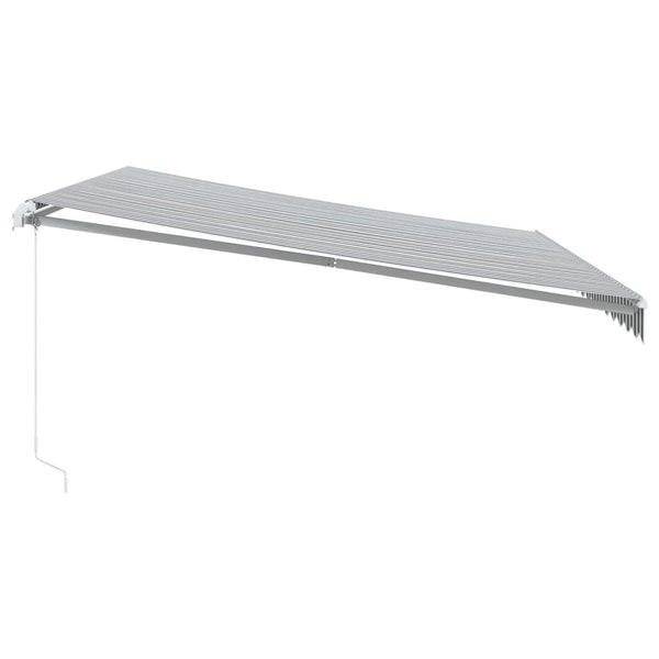 vidaXL Manual Awning with LED Anthracite & White 450x350 cm