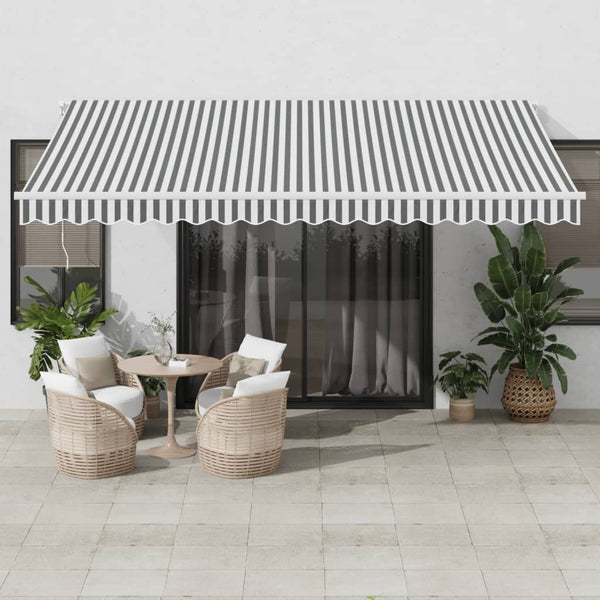 vidaXL Automatic Awning Anthracite & White 450x350 cm