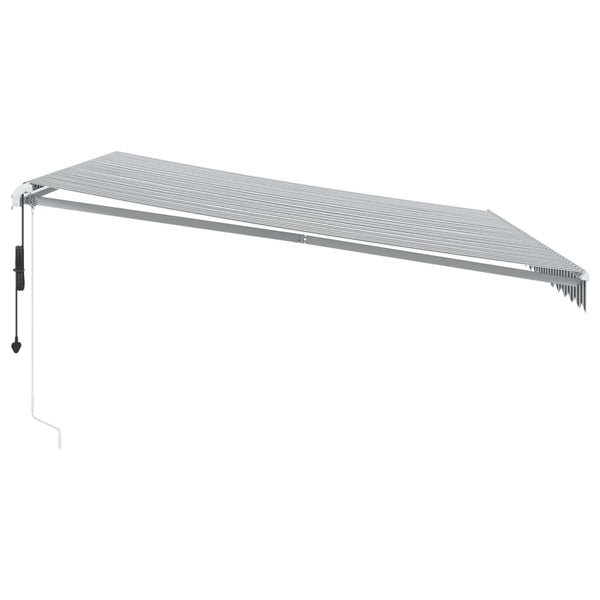 vidaXL Automatic Awning with LED Anthracite & White 450x350 cm
