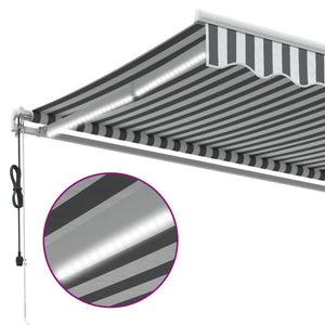vidaXL Automatic Awning with LED Anthracite & White 450x350 cm
