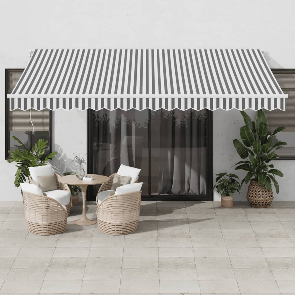 vidaXL Automatic Awning with LED Anthracite & White 450x350 cm