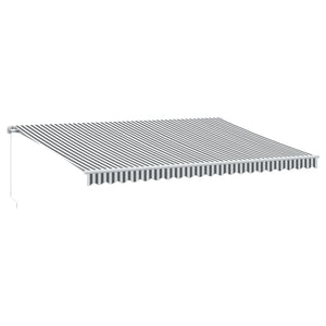 vidaXL Manual Awning with LED Anthracite & White 500x350 cm