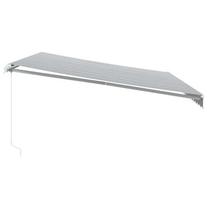 vidaXL Manual Awning with LED Anthracite & White 500x350 cm