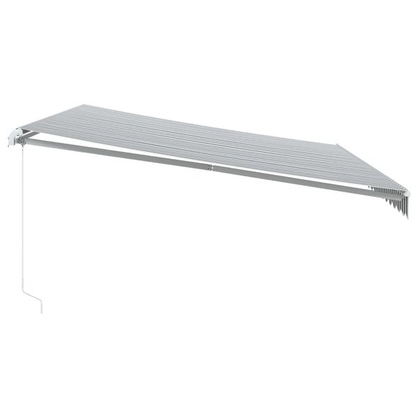 vidaXL Manual Awning with LED Anthracite & White 500x350 cm